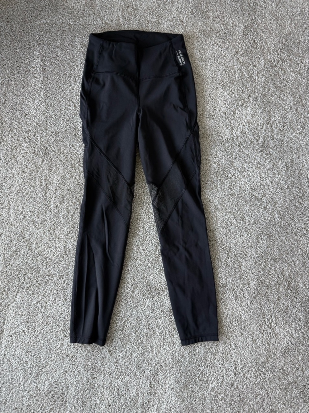 lululemon athletica Black High-Rise Leggings with Mesh Panels
